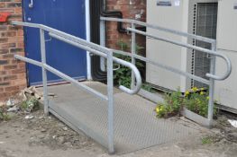 1 x Galvanised Steel Disabled Doorway Ramp With Hand Rails - H114 x W137 x D276 cms - Ref L21 -
