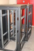 4 x Black Server Cabinets on Castors - H150 x W80 cms - Includes Doors and Sides But Some Maybe