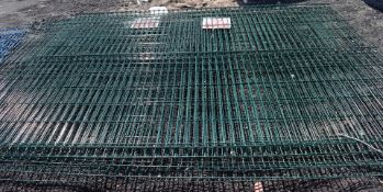 7 x Sections of Wire Fence in Green - Includes Fence Posts - Each Panel Measures 300 x 250 cms -