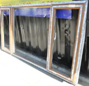 1 x Eurocell UPVC Window Frame With Glass - Oak Finish - 244cm Width x 124.5cm Height - Unused - Ref