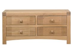 1 x Mark Webster Buckingham Coffee Table With Drawers - White Wash Oak With a Timeless Design - Full