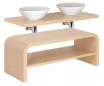 1 x Vogue ARC Bathroom Vanity Unit - OAK - Series 1 Type E 1200mm - Manufactured to the Highest