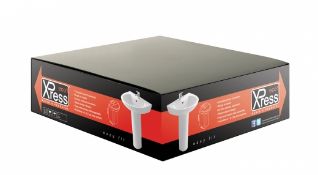 1 x Vogue Bathrooms ECO1 XPRESS Two Tap Hole SINK BASIN and Pedestal - 550mm Width - Brand New and