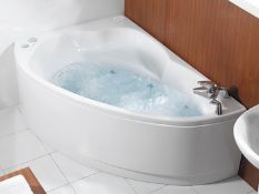1 x Salina Left Hand Corner Bath With Side Panel - 1500mm x 1000mm - Perfect For The Modern Home -
