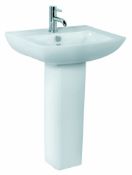 1 x Vogue Bathrooms CASOLI Single Tap Hole SINK BASIN With Pedestal - 600mm Width - Brand New