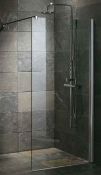 1 x Aqua Latus 800 Shower Wall Clear Chrome RRP £349.00 - Polished chrome profile finish - CL044 -