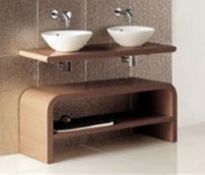 1 x Vogue ARC Bathroom Vanity Unit - WALNUT - Series 1 Type E 1200mm - Manufactured to the Highest