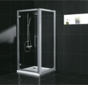 1 x Vogue Bathrooms Aqua Latus 700 Side Panel - Polished Chrome Finish - 8mm Clear Glass - Size:
