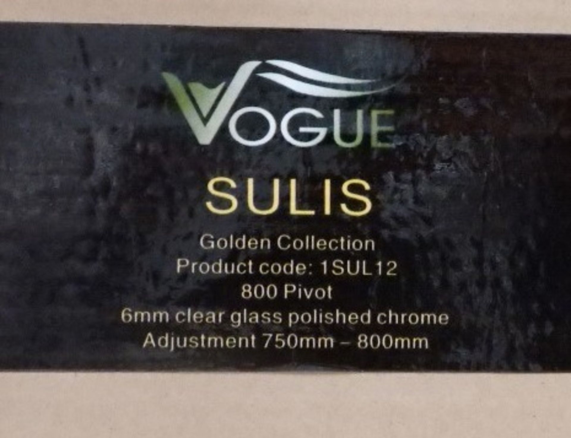 1 x Sulis 800mm Pivot Shower Door - 6mm Clear Glass - T Bar Handles - Size: 800mm Width x 1850mm - Image 2 of 3