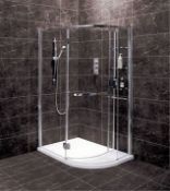 1 x Vogue Tetris Aqua Lotus Left Hand Shower Enclosure With Slimstone Stone Resin Low Profile Shower