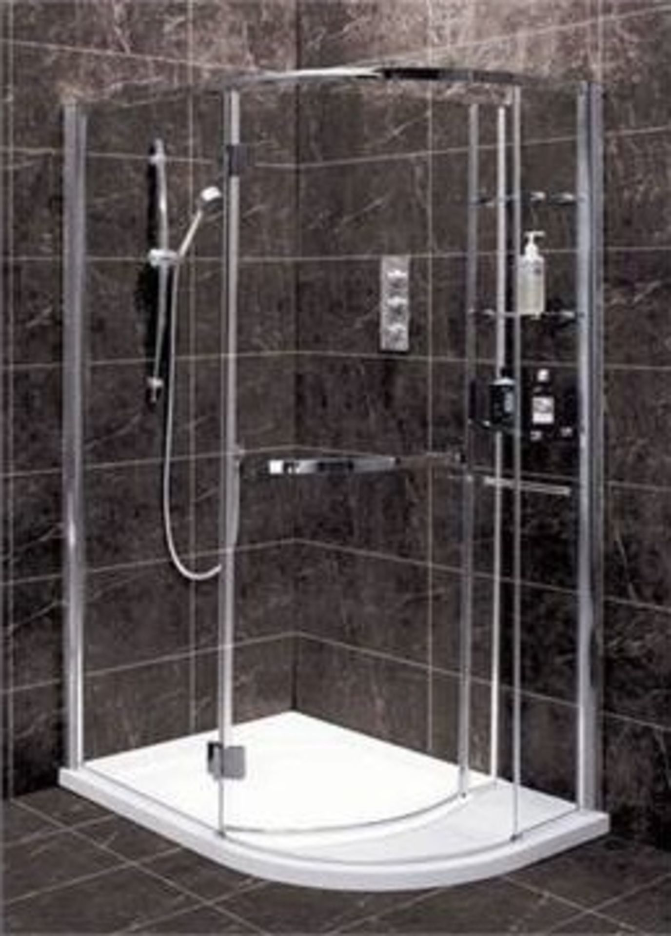 1 x Vogue Tetris Aqua Latus Right Hand Shower Enclosure With Slimstone Stone Resin Low Profile