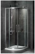 1 x Aqua Latus 900x760mm Offset Quadrant Shower Enclosure With Right Hand Slimstone Low Profile