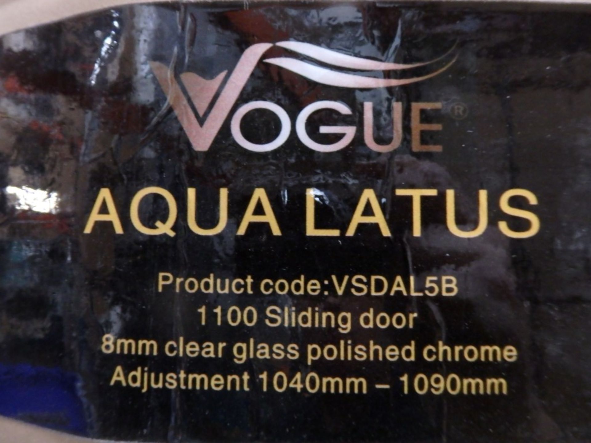 1 x Aqua Latus 1100 Slider 8mm Clear Chrome RRP £440.00 - Polished Chrome Profile Finish - CL044 - - Image 2 of 2