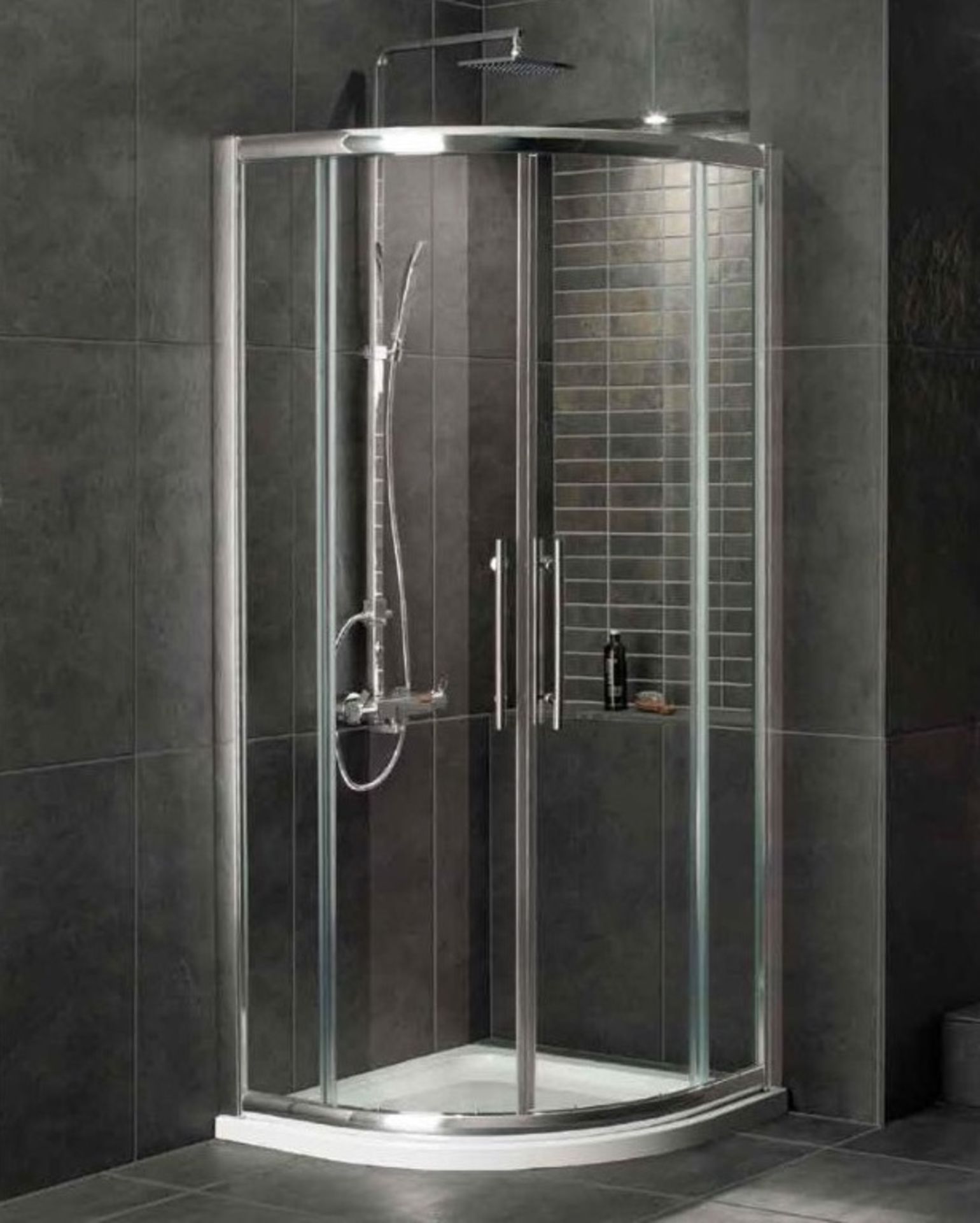 1 x Vogue Aqua Latus 900mm Quadrant Shower Enclosure 8mm Clear Chrome RRP £629.00 - Polished