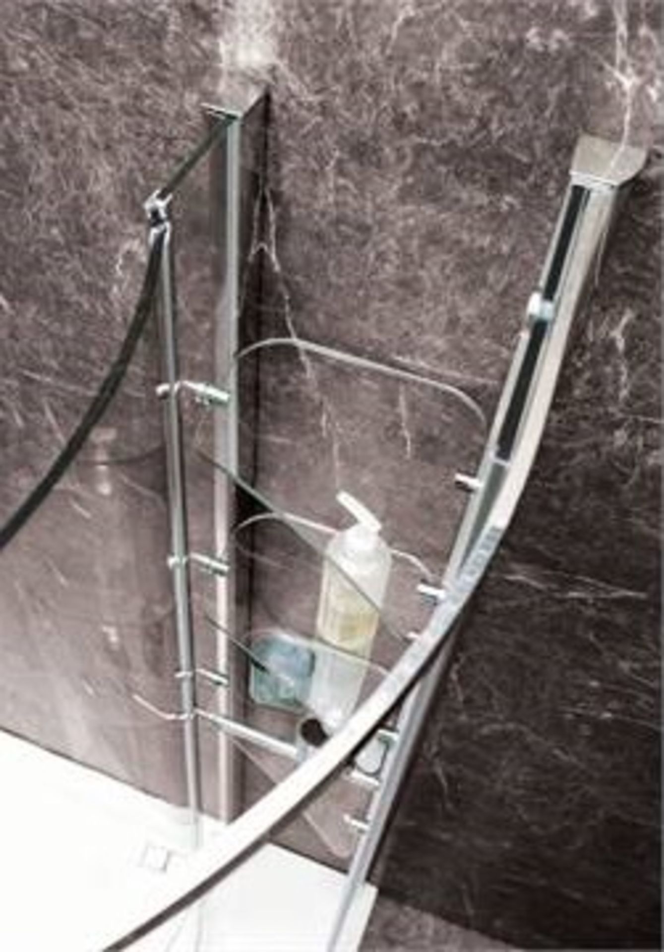 1 x Vogue Tetris Aqua Lotus Left Hand Shower Enclosure With Slimstone Stone Resin Low Profile Shower - Image 4 of 11