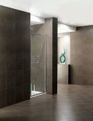 1 x Sulis 800mm Pivot Shower Door - 6mm Clear Glass - T Bar Handles - Size: 800mm Width x 1850mm