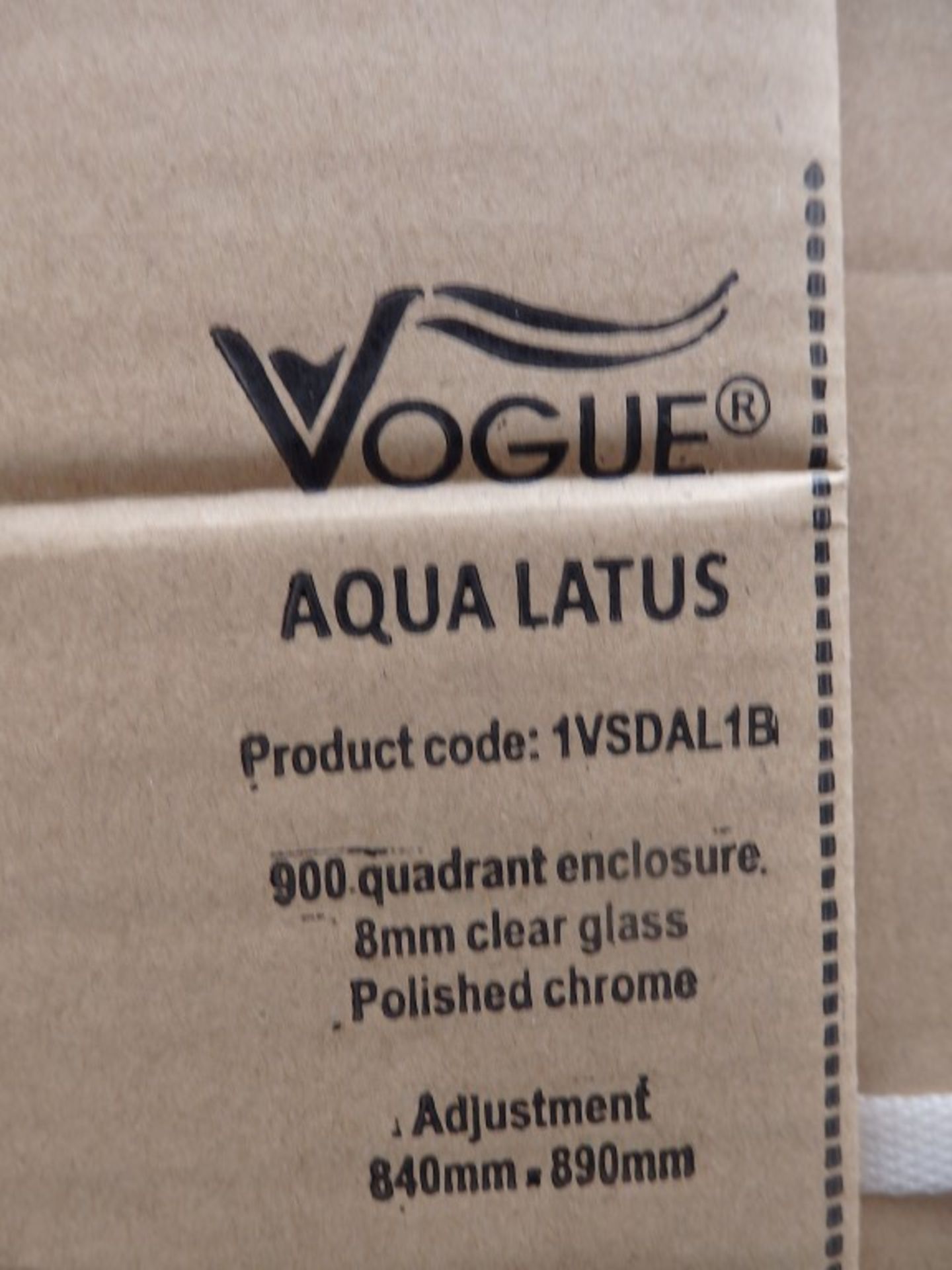 1 x Vogue Aqua Latus 900mm Quadrant Shower Enclosure 8mm Clear Chrome RRP £629.00 - Polished - Image 2 of 2