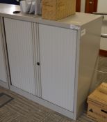 1 x Bisley Office Storage Cabinet With Tambour Sliding Doors - Includes Key - H101 x W100 x D47 cm -