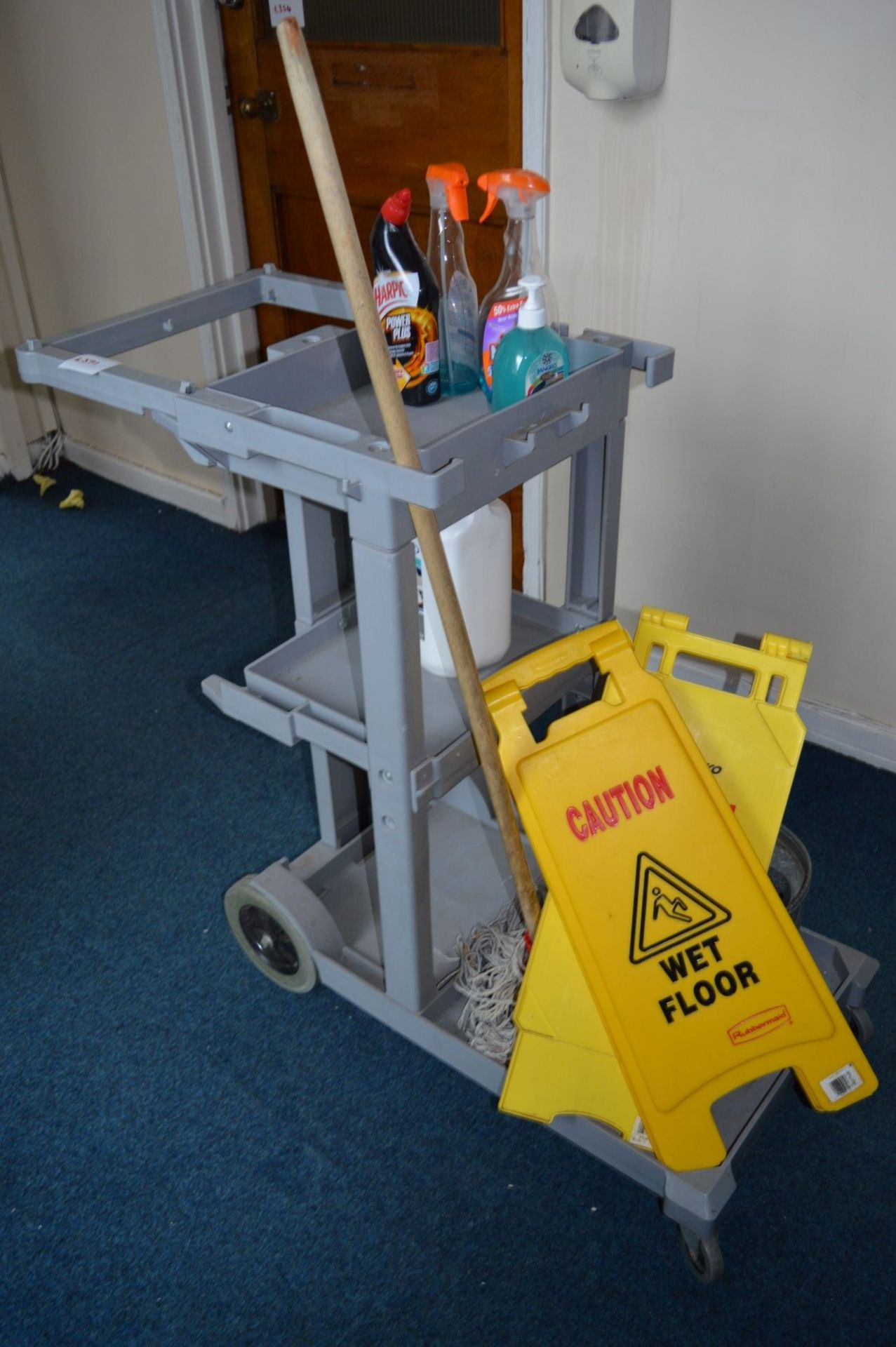 1 x Contico Struct-O-Cart Mobile Cleaning Trolley in Grey Includes Two Wet Floor Signs and Other - Image 4 of 7
