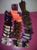 18 x Pairs Of Assorted Women's Shoes – Box442 - Various Colours & Designs – Sizes Range from 3-8,