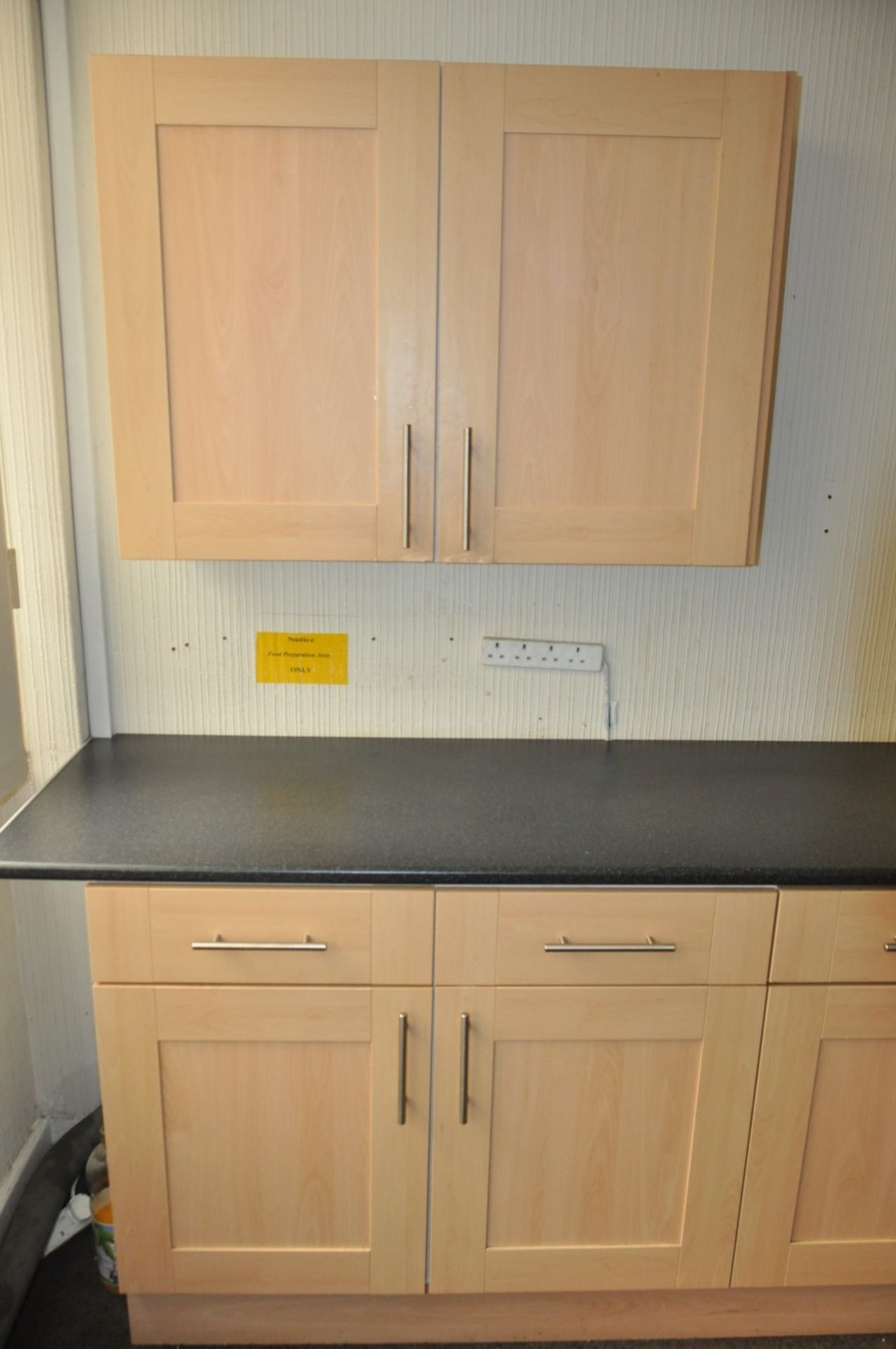 1 x Selection of Fitted Kitchen Units With Beech Shaker Style Doors and Worktop - Ideal For - Image 4 of 7