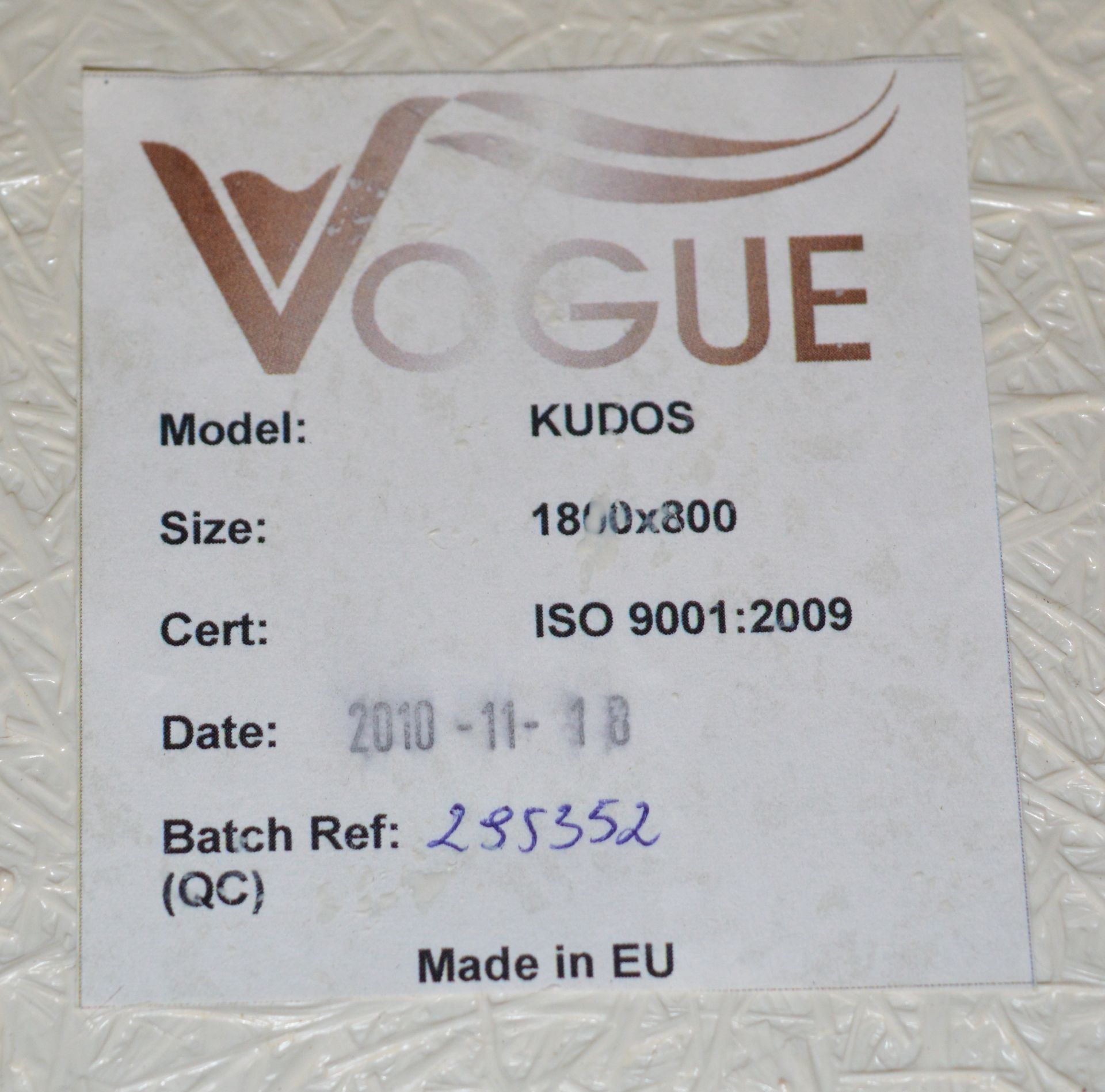 1 x Kudos Single End Inset Bath Tub - Vogue Bathrooms - 1800x800mm - Brand New Stock - Ref P6 - High - Image 2 of 4