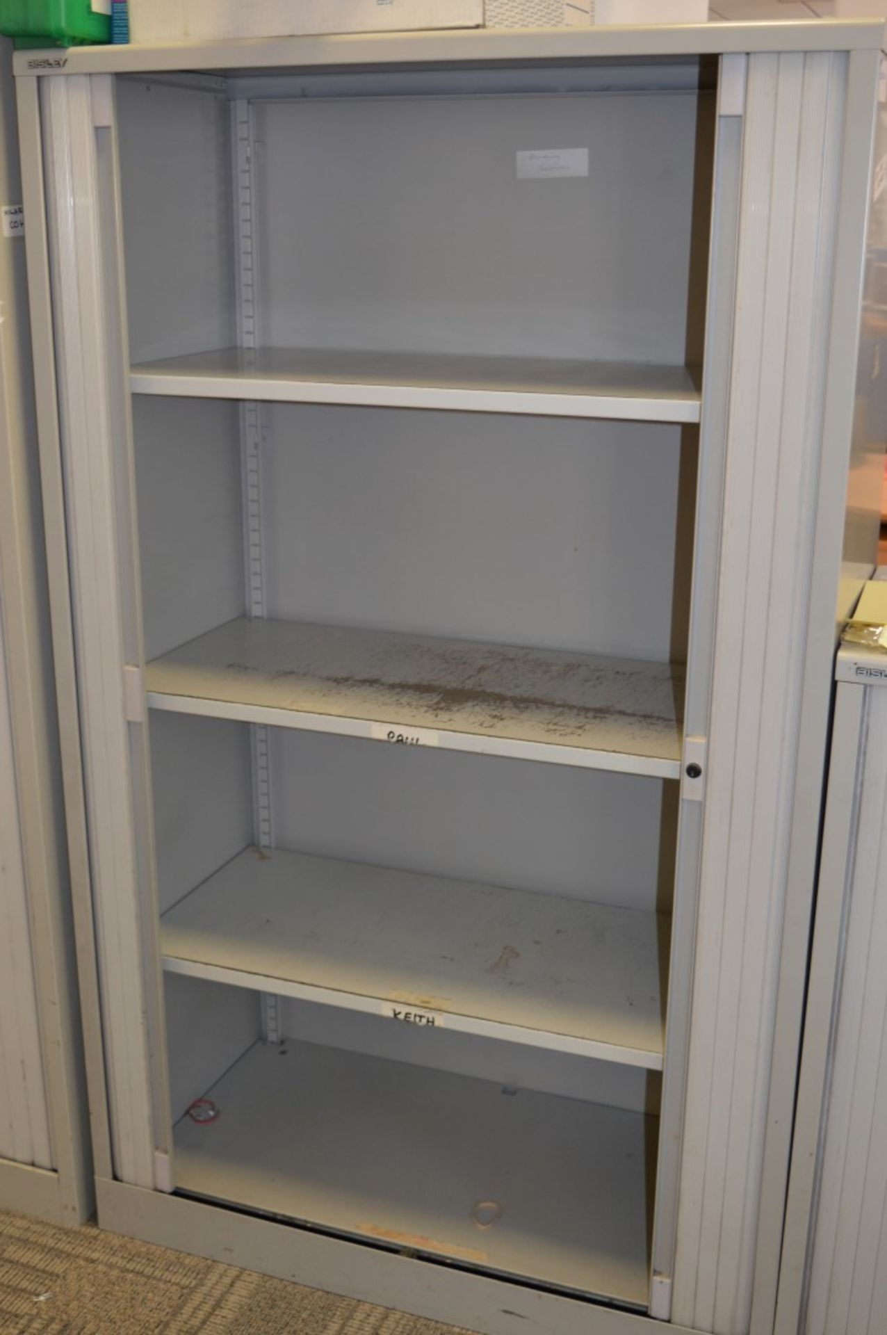 1 x Bisley Office Storage Cabinet With Tambour Sliding Doors - Does NOT Include Key - H165 x W100 - Image 3 of 3