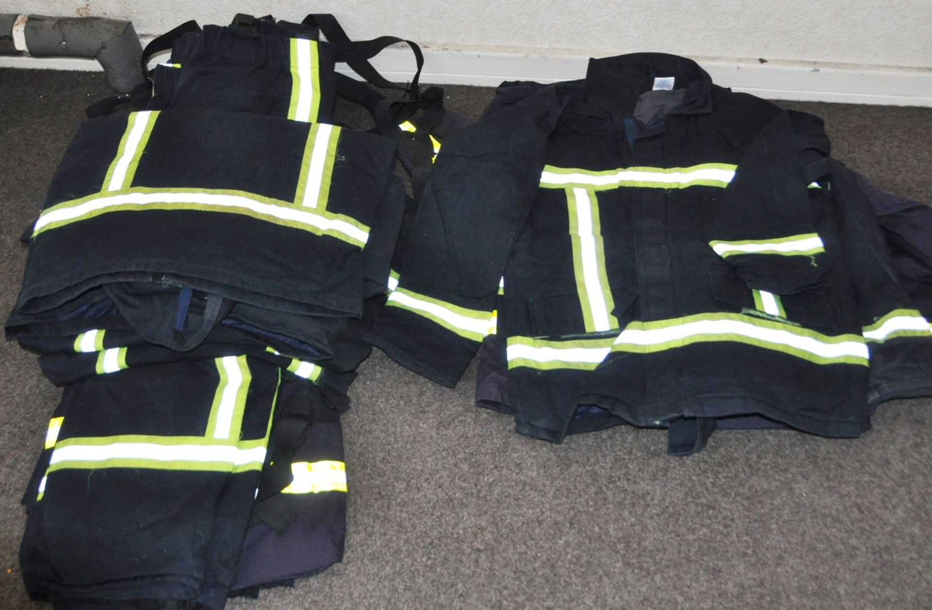 9 x Fire Fighters / Emergency Services Uniforms - 9 Sets of Pants and Jackets - Sizes Include Medium - Image 2 of 3