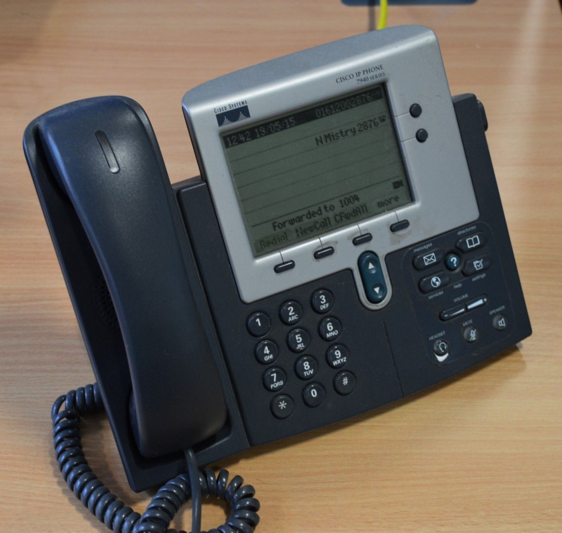 1 x Cisco 7940 Unified VoIP Business IP Phone Handset - From Working Office Environment - Ref
