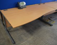 1 x Imperial Office Desk - Left Hand - Quality Beech Desk With Grey Coated Steel Frame - H71 x