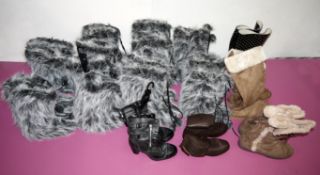 13 x Pairs Of Assorted Women's BOOTS – Box446 - Various Colours & Funky Designs – Sizes Range from
