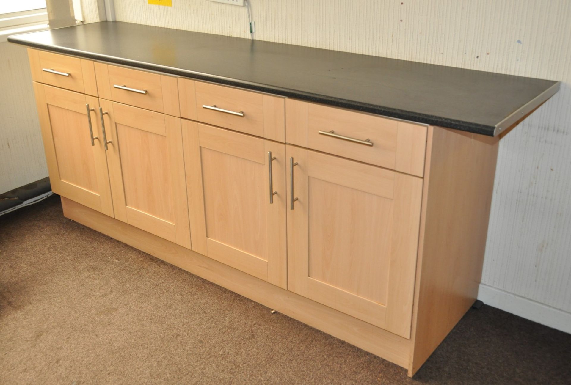 1 x Selection of Fitted Kitchen Units With Beech Shaker Style Doors and Worktop - Ideal For - Image 5 of 7