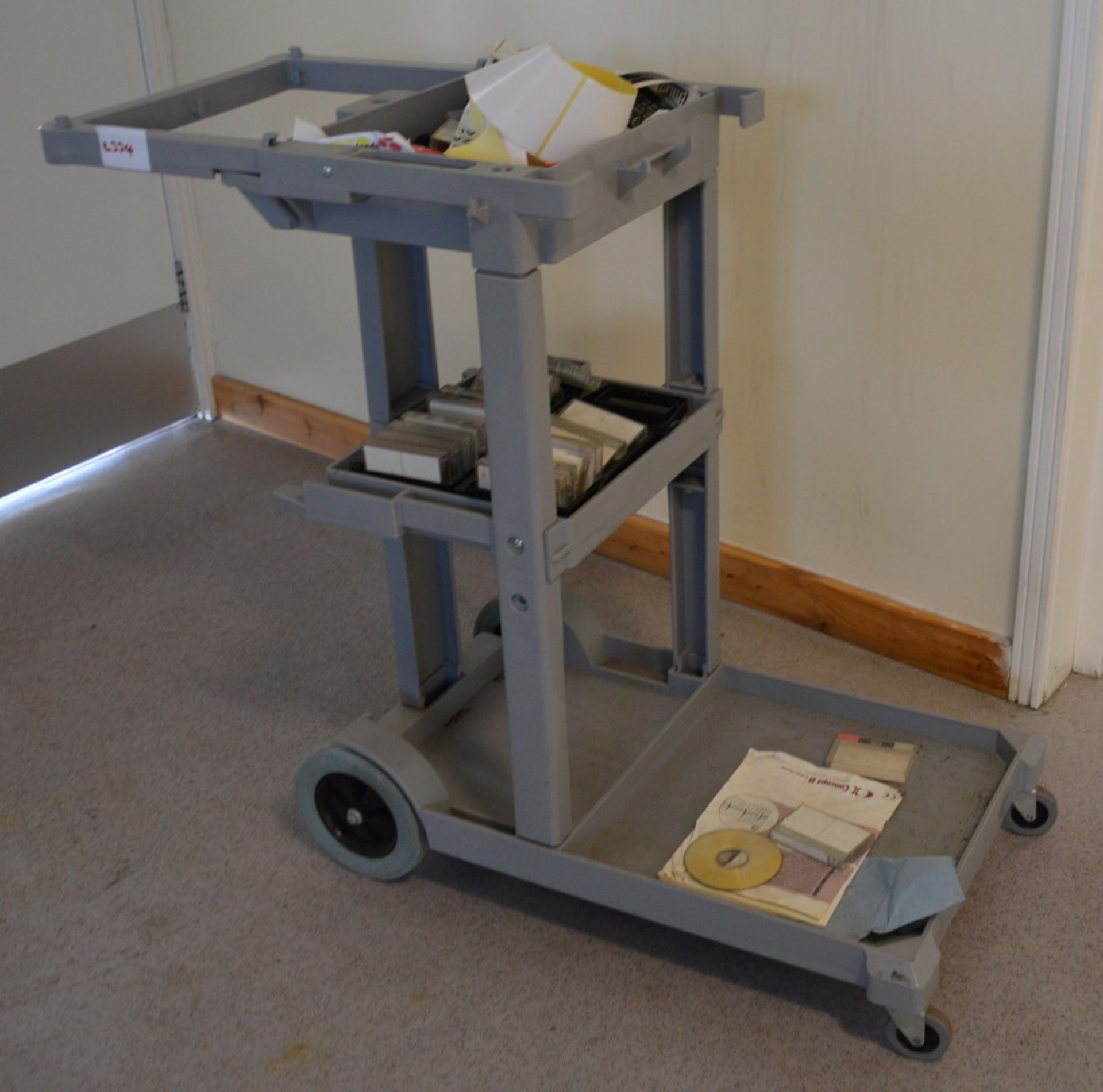 1 x Contico Struct-O-Cart Mobile Cleaning Trolley in Grey - Features Swivel Castors on the front,