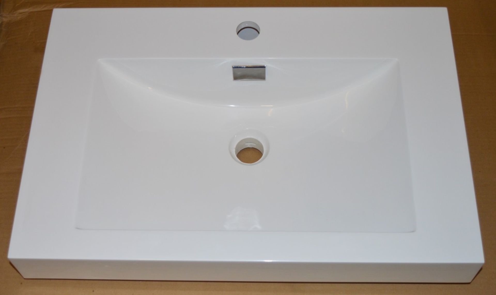 10 x Vogue Bathrooms JUNO Single Tap Hole Inset Sink Basins - 600mm Width - Product Code 1VFJU60 - - Image 4 of 7