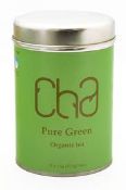 12 x Tins of CHA Organic Tea - PURE GREEN - 100% Natural and Organic - Includes 12 Tins of 25