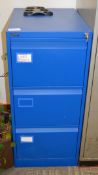 1 x Silverline Three Drawer Filing Cabinet - Includes Key - BLUE - Keep Your Important Documents