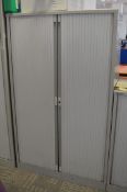 1 x Bisley Office Storage Cabinet With Tambour Sliding Doors - Does NOT Include Key - H165 x W100