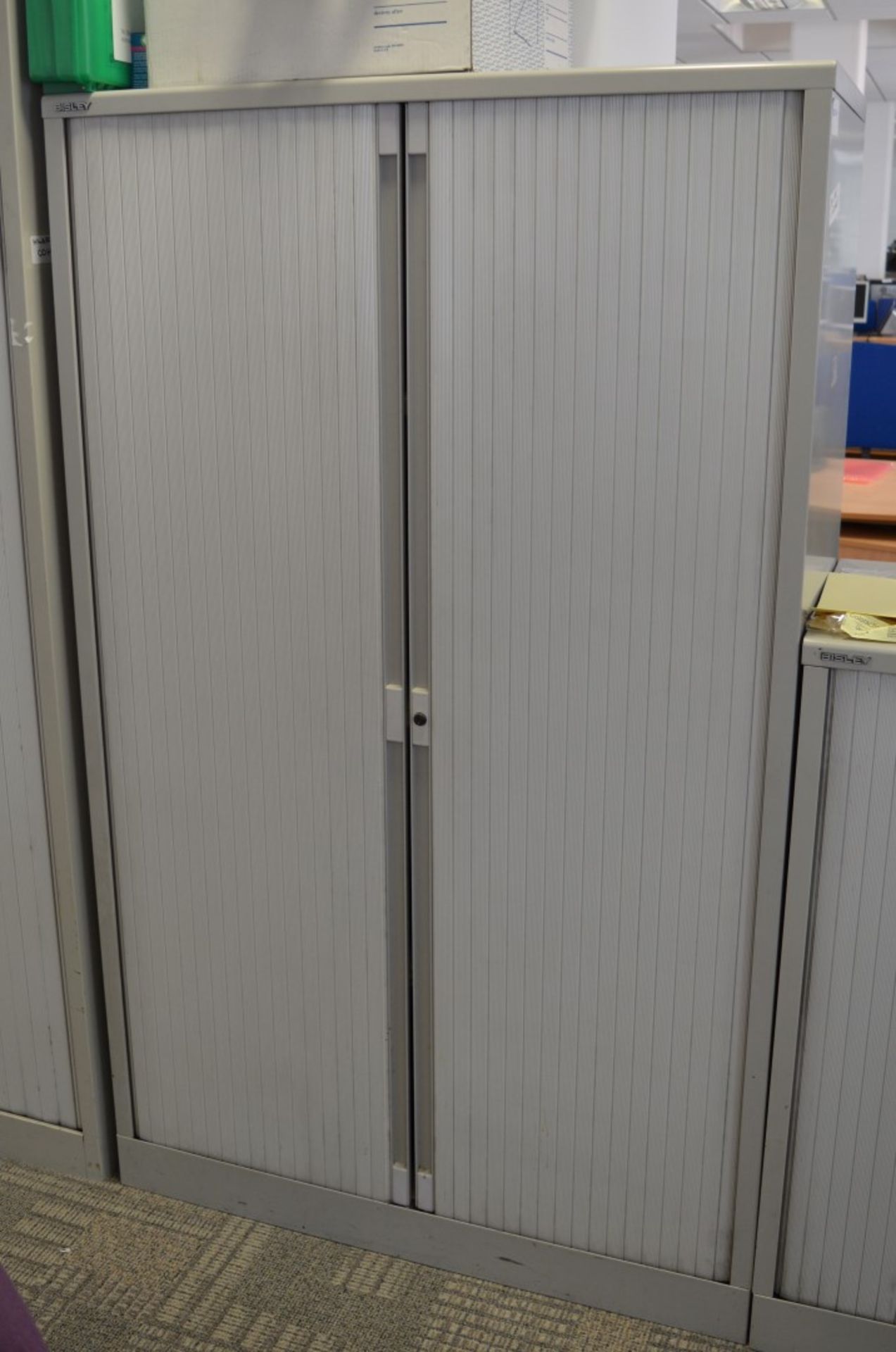 1 x Bisley Office Storage Cabinet With Tambour Sliding Doors - Does NOT Include Key - H165 x W100