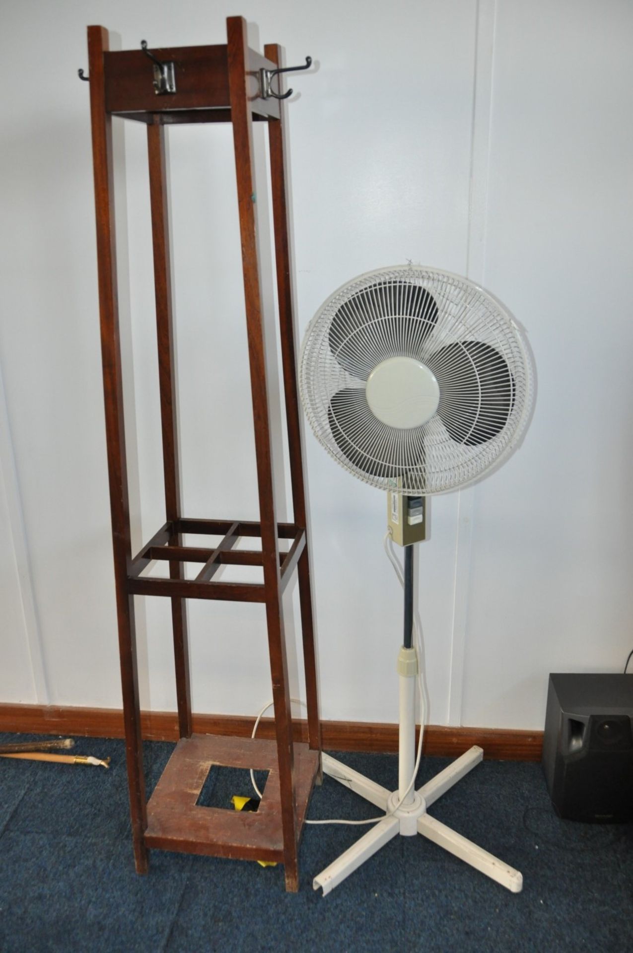 Assorted Collection of Items Consisting of Vintage Coat Stand, Upright Fan, Stereo System, TV/ - Image 2 of 11