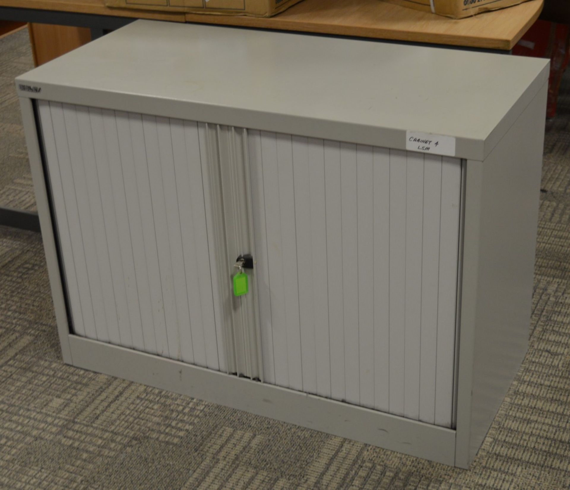 1 x Bisley Office Storage Cabinet With Tambour Sliding Doors - Includes Key - H71 x W100 x D47