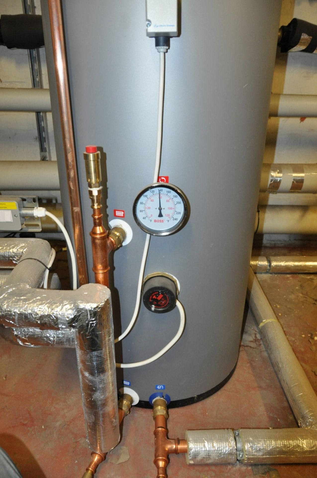 1 x Emmersion Heater Tank With Boss Pressure Gauge and Electronic Controls - Height 155cm - Buyer to - Image 2 of 7