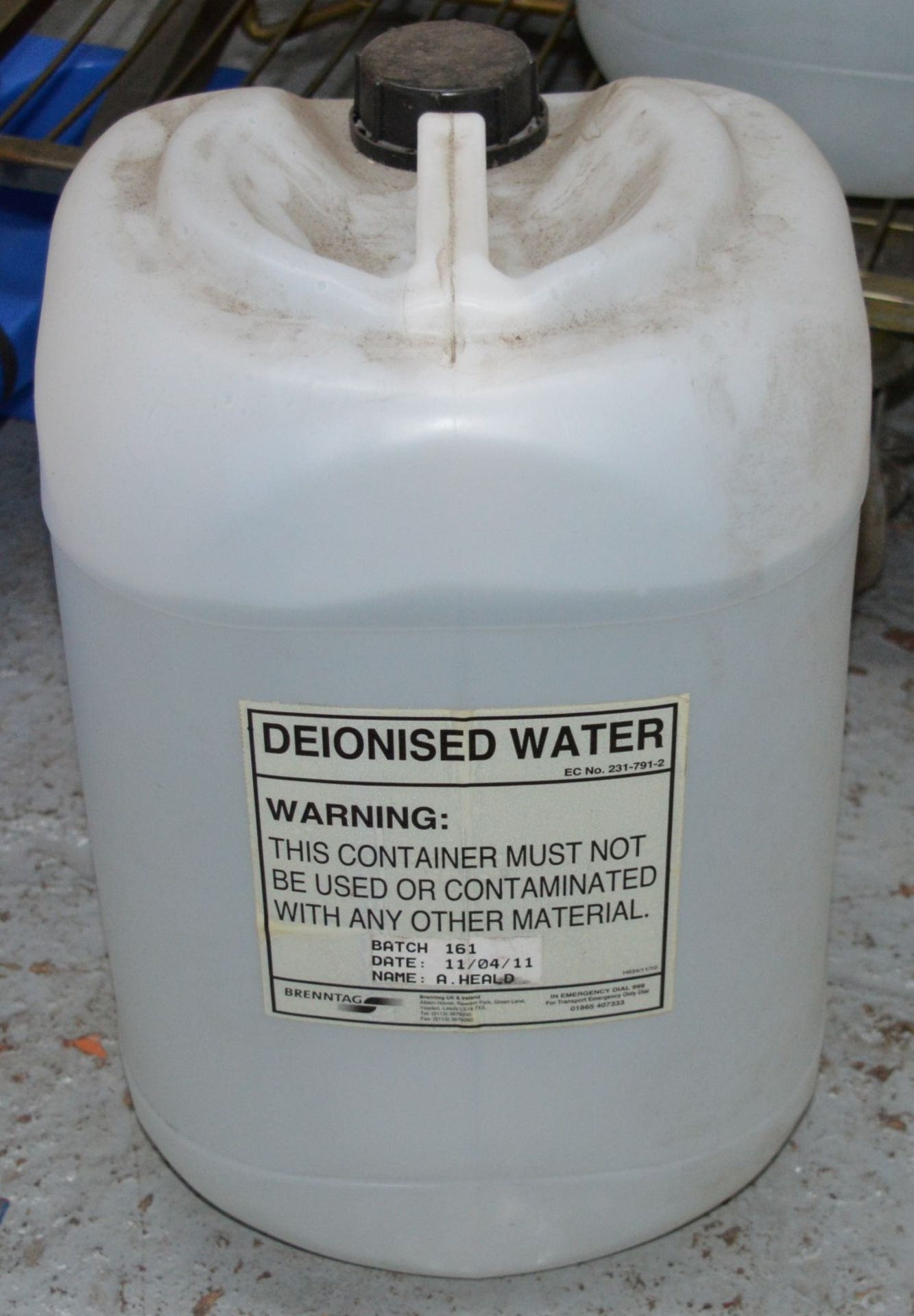 2 x Deionised Water Containers - 25 Litre Containers - Commercially Used For Car Batteries or