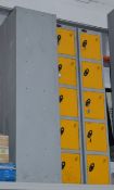 5 x Probe 5 Door Lockers - 1780mm High x 305mm Wide x 305mm x 450mm Deep - Cam Lock , Silver Carcase