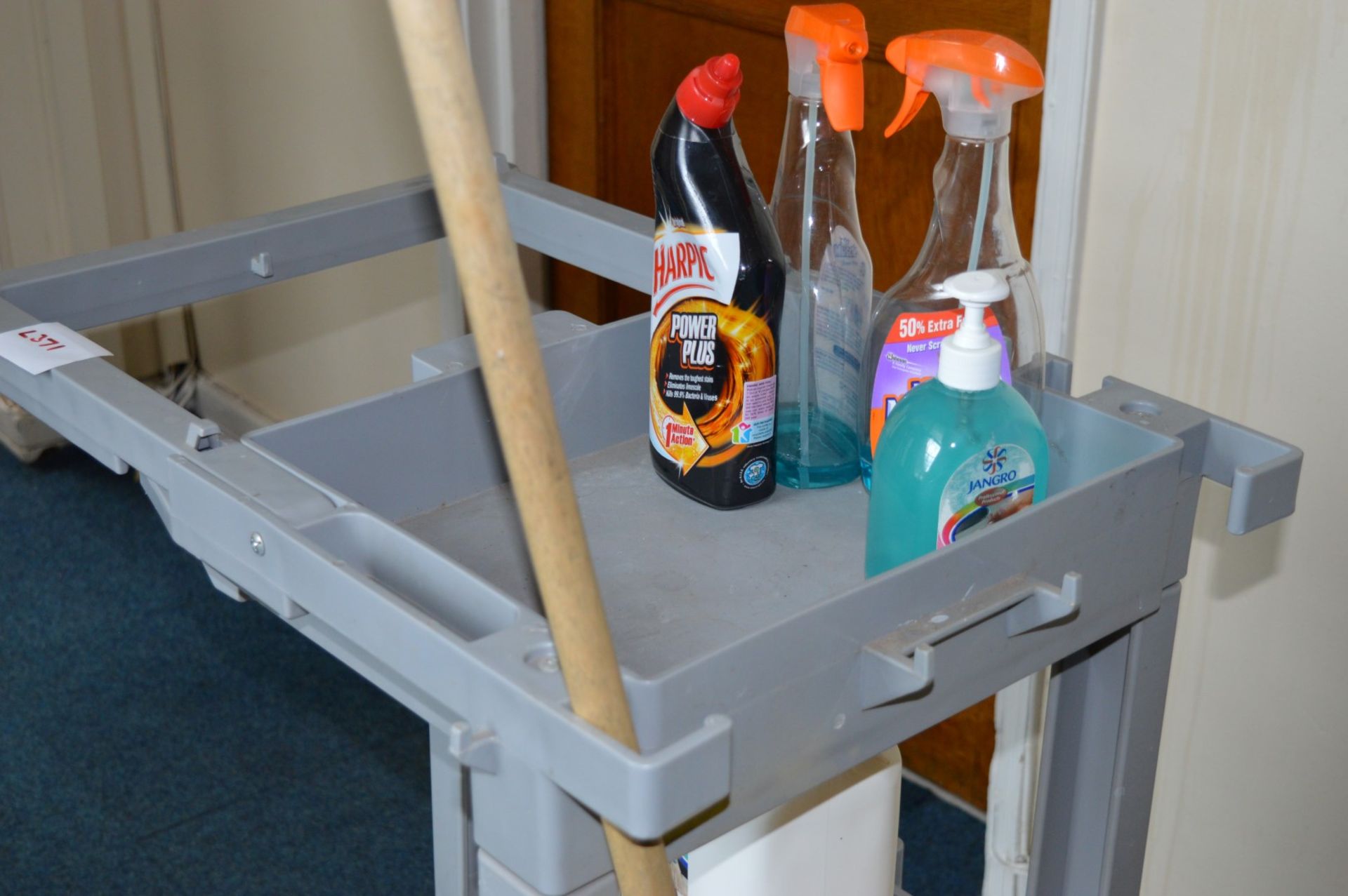 1 x Contico Struct-O-Cart Mobile Cleaning Trolley in Grey Includes Two Wet Floor Signs and Other - Image 6 of 7
