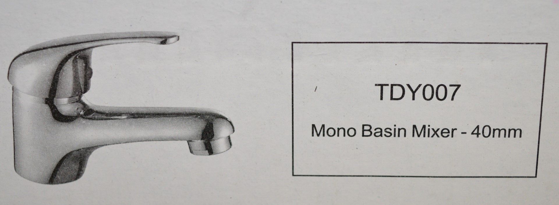 1 x Ross Mono Basin Mixer Tap (40mm) – Modern Design - Minimum pressure (0.2) bar - Chrome - Image 8 of 10