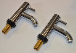 1 x Series 5 Basin SINK TAPS - Vogue Bathrooms Platinum Brassware Collection - Pair of -