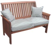 1 x "Jakarta" Garden Bench - Made From Treated Meranti Hardwood - Rot and Moisture Resistant -