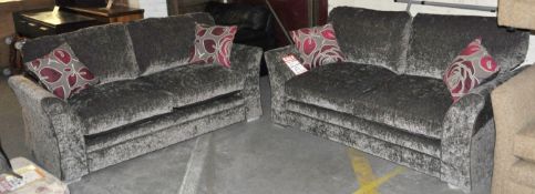 1 x Luxurious Mark Webster 2x2 Piece Fabric Seater Sofa – Ex Showroom Display Item In Excellent