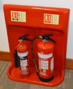 1 x Fire Extinguisher Assembly Point With Water and Carbon Dioxide Extinguishers - Seals Intact -