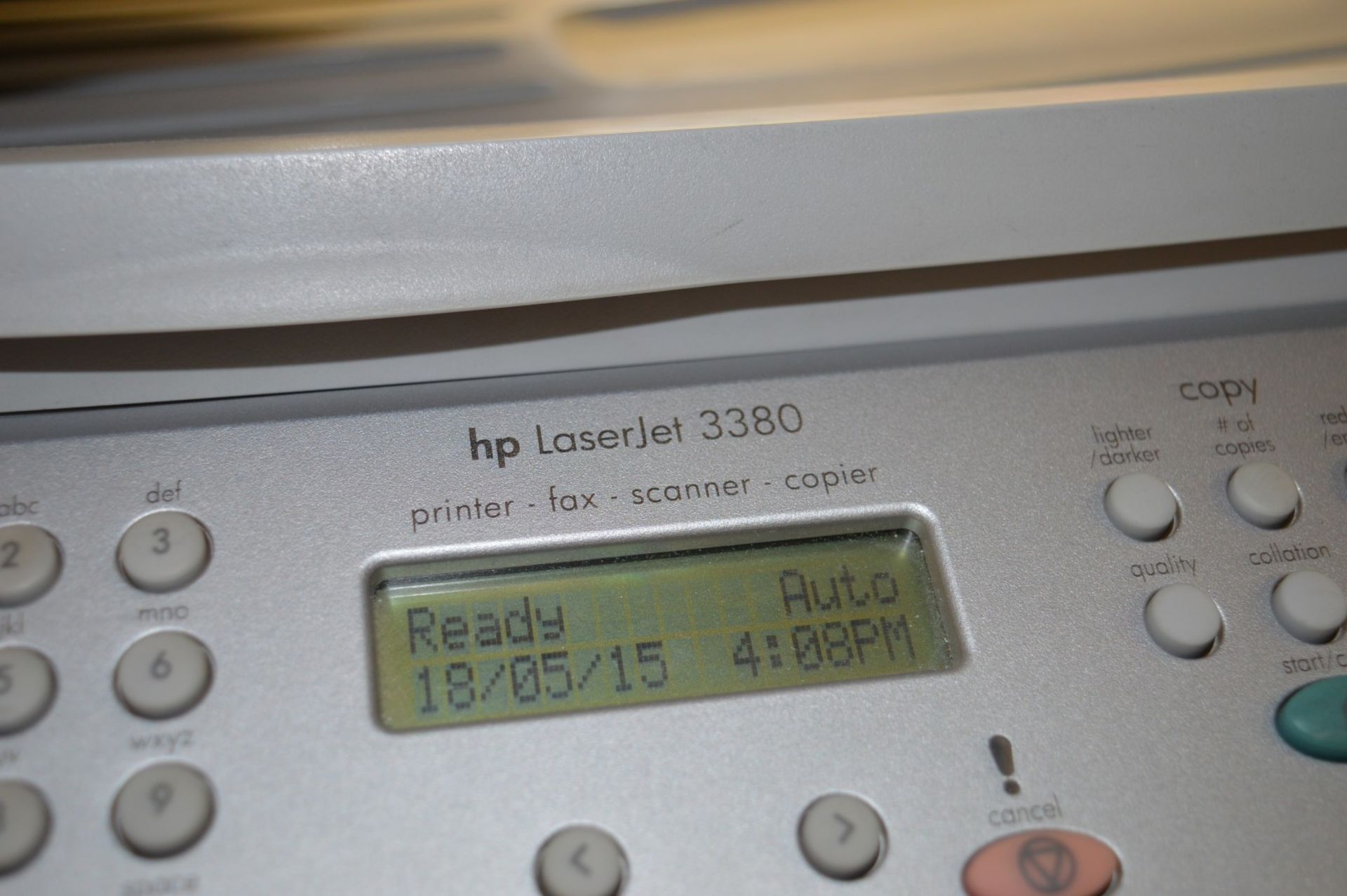 1 x HP Laserjet All in One Laser Printer - Model 3380 - Print, Scan and Fax - From Working Office - Image 4 of 4